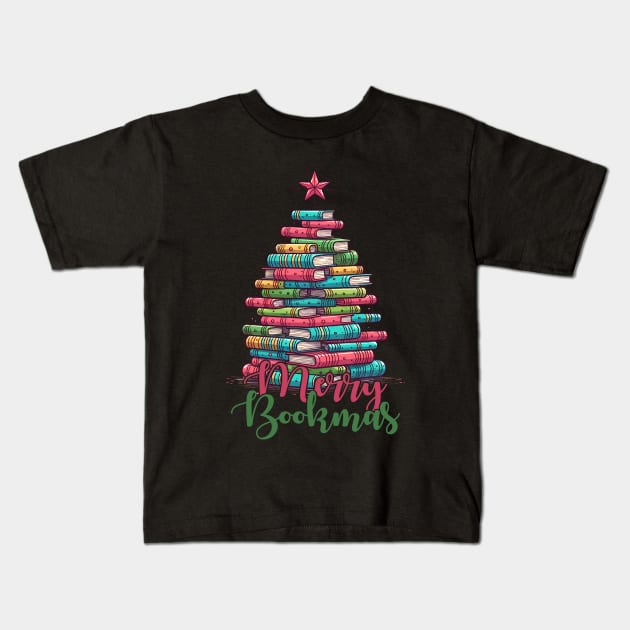 Merry bookmas Kids T-Shirt by MZeeDesigns